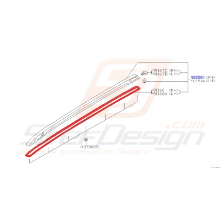 Joint de barre de toit pour subaru Forester SF531903