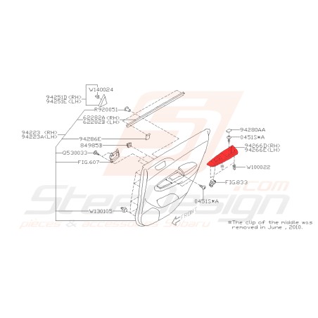 Cache de boutons lève-vitre arrière pour subaru impreza STI 201131915