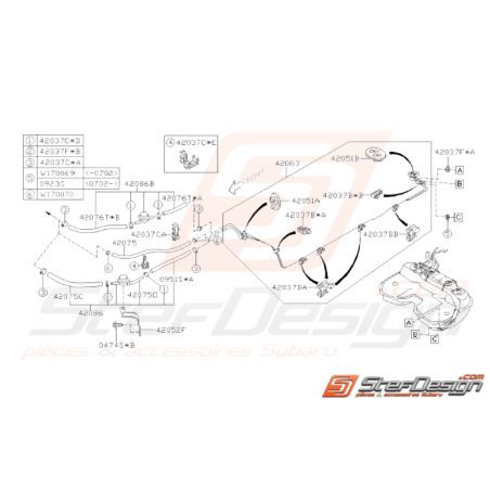 Schéma Canalisation de Carburant Origine Subaru WRX STI 06 - 0731921
