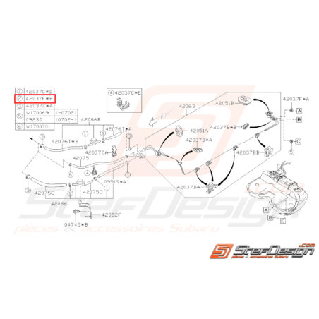 Attache Durite de Carburant Origine Subaru WRX STI 2001 - 201431923