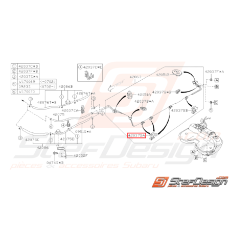 Attache N°1 durite de carburant Origine Subaru WRX STI 01-0731935