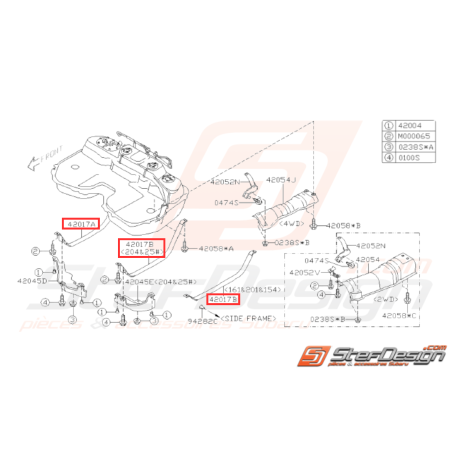 Bande Support Réservoir Carburant Origine Subaru WRX STI 18/03/03 - 0731940