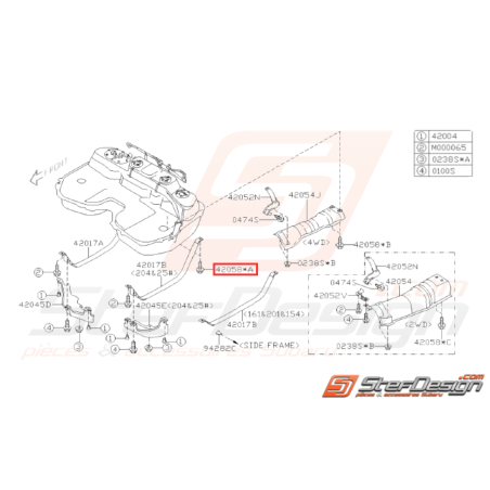 Agrafe Réservoir Carburant Origine Subaru GT 93-00 WRX STI 01-1431942