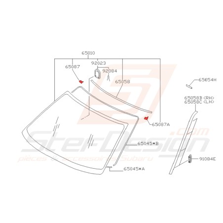 Clips de pare-brise avant pour Subaru Forester SF531949