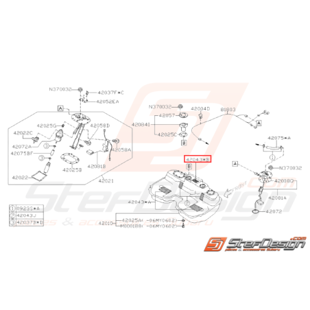 Butée Réservoir de Carburant Origine Subaru GT 93-00 WRX STI 01-14 Forester Turbo 97-02/05-0731962
