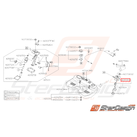 Joint secondaire réservoir carburant Subaru GT 93-00 WRX STI 01-07 Forester Turbo 97-02/05-0731964