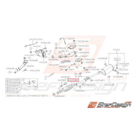 Echappement Intermédiaire Origine Subaru WRX 2006 - 200731993