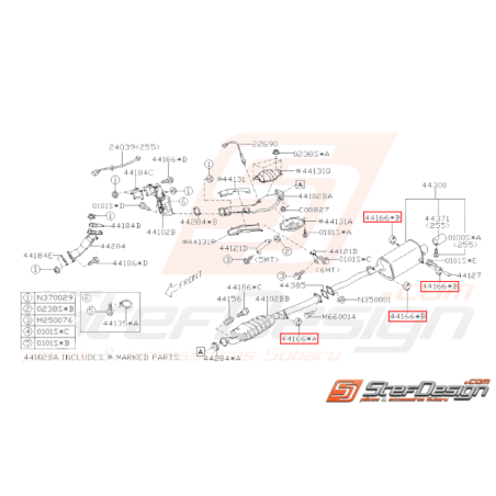 Silent bloc d'échappement Origine Subaru GT 93-00 WRX STI 01-0731996