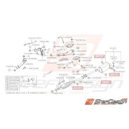 Silent bloc d'échappement Origine Subaru GT 93-00 WRX STI 01-07 Forester Turbo 97-02/05-0731996