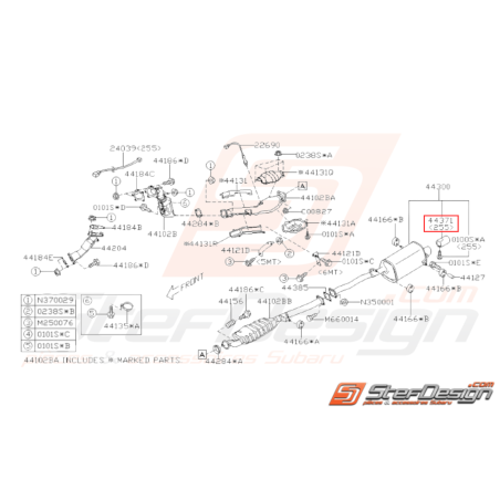 Extension Echappement Arrière Origine Subaru WRX 2006 - 200732000