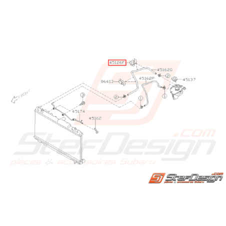 Attache durite vase d'expansion Origine Subaru GT 97-00 WRX 01-07 STI 01-1432023