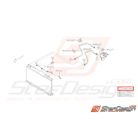 Attache tuyaux (bis) de vase d'expansion Subaru GT 93-00 WRX STI 01-1432027