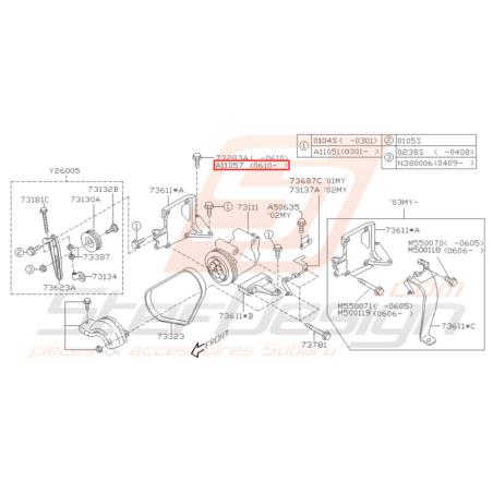 Vis de support de Compresseur Origine Subaru WRX STI 11/06 - 1432033