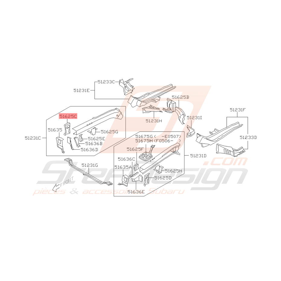 Support de Pare Choc Origine Subaru WRX STI 2001 - 2005