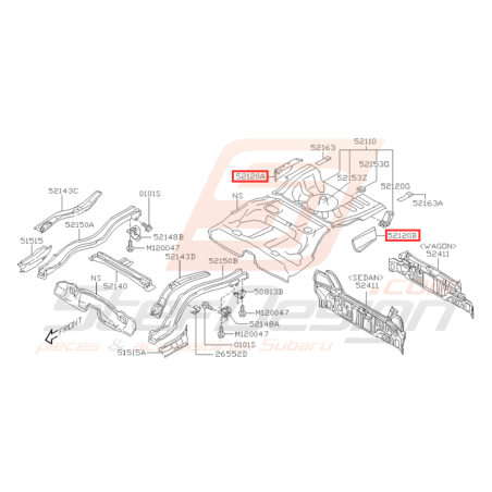 Tôle de fermeture de plancher arrière SUBARU GT 94-00 WRX STI 01-0732069