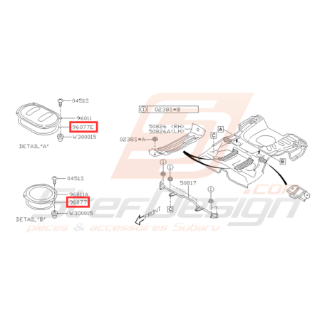 Joint Plancher Arrière Origine Subaru GT 93 - 00 WRX STI 01 - 0732072