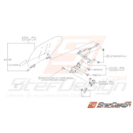 Schéma Mécanisme de Vitre Arrière Origine Subaru WRX STI 01 - 0732097