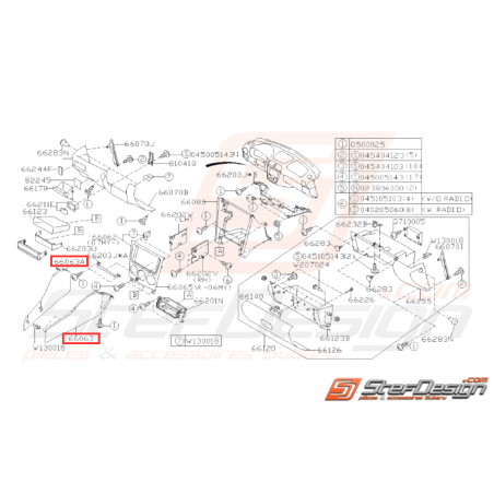 Console Centrale Origine Subaru WRX STI 2005 - 200732137