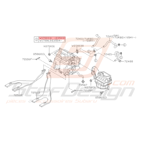 Attache Tuyau Origine Subaru GT 1993 - 2000 WRX STI 2001 - 200532147