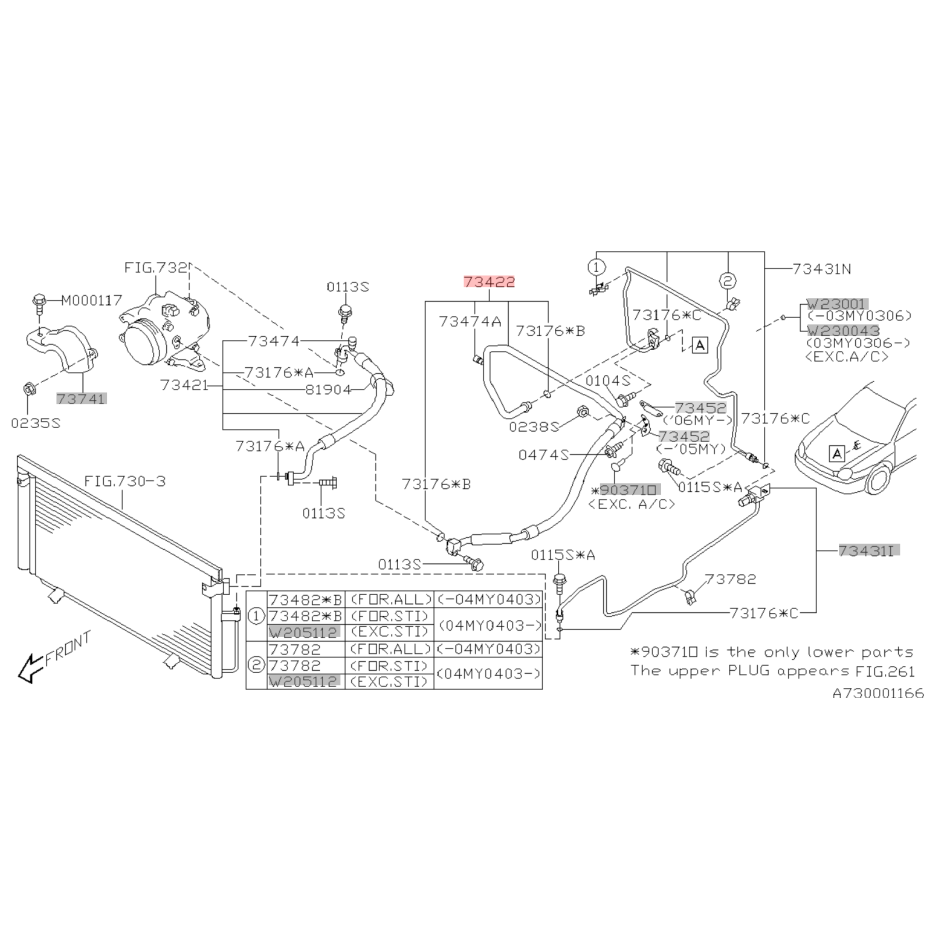 Durite de climatisation origine SUBARU WRX 01-05 Durite de climatisation origine SUBARU WRX 01-05