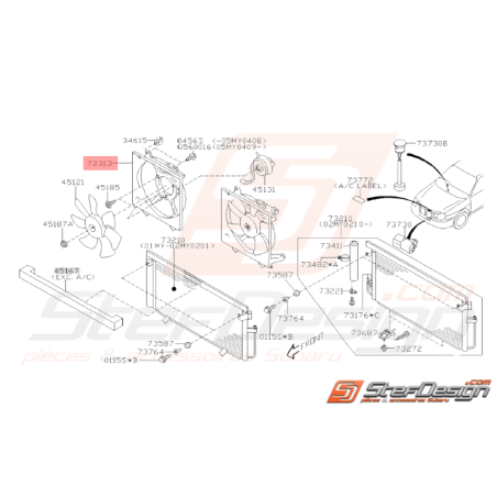 Support de ventilateur de climatisation WRX STI 04/06 - 0732170