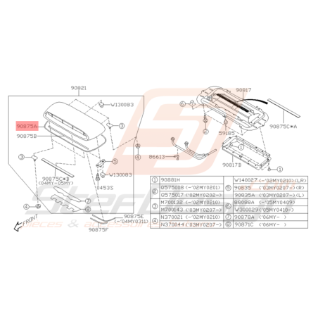 Joint de Prise d'Air Origine Subaru WRX STI 2006 - 200732180