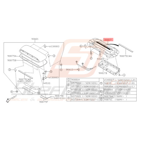 Splitter Origine Subaru WRX 2006 - 200732183