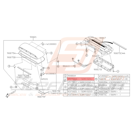 Vis Origine Subaru GT 1993 - 2000 WRX STI 2001 - 01/02/200232187