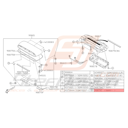 Feuille Isolante Prise d'Air Origine Subaru WRX STI 2006 - 200732192