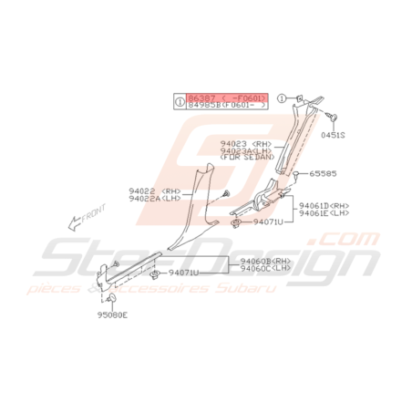 Passe Cable Origine Subaru Impreza GT WRX STI32240
