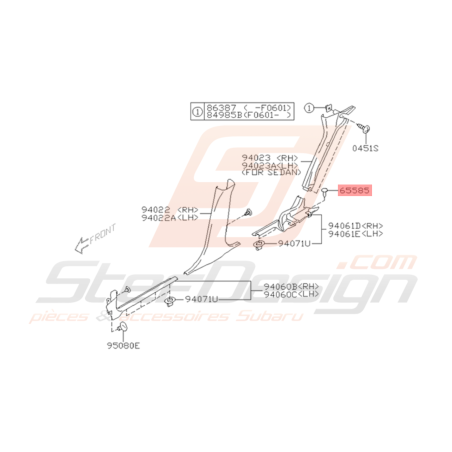 Clips Garniture Inférieure Porte Origine Subaru GT 93-00 WRX STI 01-0732245