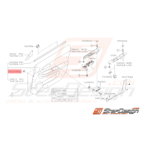 Agrafe Garniture Portes Origine Subaru WRX STI32324