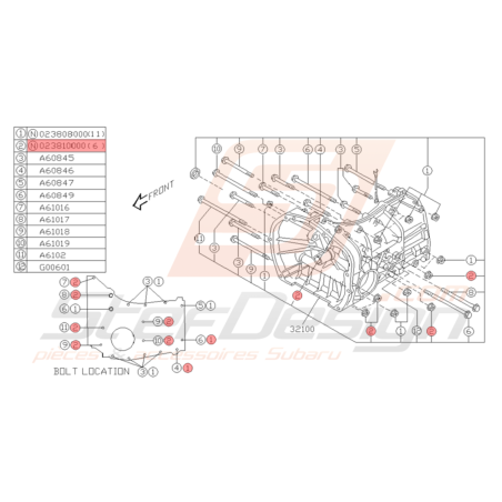 Écrou Subaru GT WRX STI BRZ FORESTER32358 Écrou Subaru GT WRX STI BRZ FORESTER32358