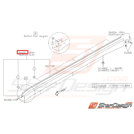 Bas de caisse origine subaru WRX 06-07 STI 03-07