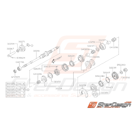 Schéma d'Arbre Primaire Origine Subaru WRX 200732381