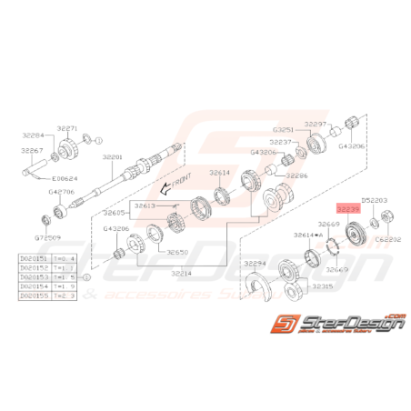 Manchon et Moyeu Origine Subaru WRX 06-07 FORESTER 05-0732382