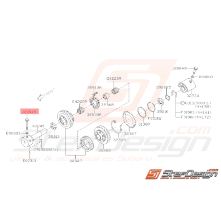 Vis Origine Subaru STI 2001 - 201432388