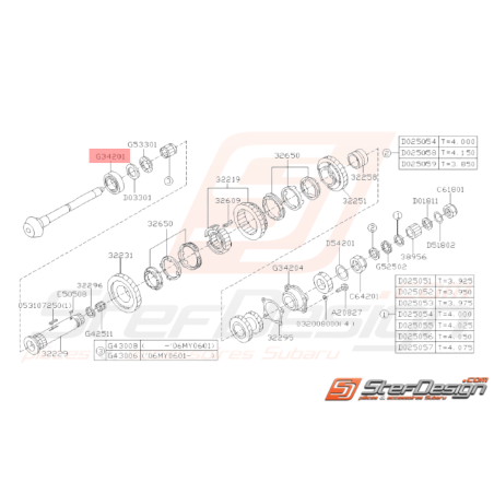 Roulement de boite 5 vitesses Origine Subaru GT 93-00 WRX 01-10 FORESTER 05-0732405