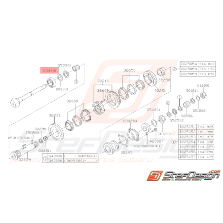 Roulement de boite 5 vitesses Origine Subaru GT 93-00 WRX 01-1032405