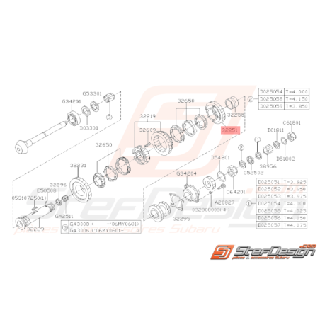 Pignon de 2ème Vitesse Origine Subaru WRX 01-07 FORESTER 05-0732410