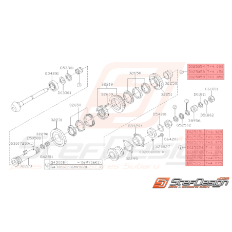 Rondelle Roulement de Butée Origine Subaru GT 93-00 WRX 01-10 FORESTER 05-0732411