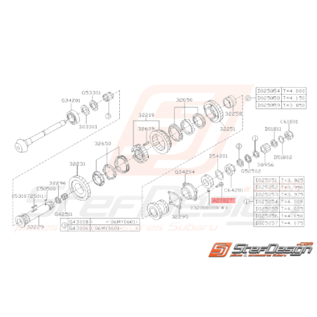 Boulon Arbre Secondaire Origine Subaru GT 93 - 00 WRX 01 - 1032413