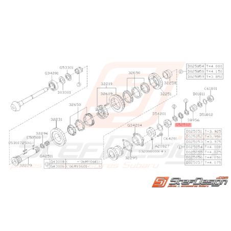 Roulement Arbre Secondaire Origine Subaru GT 93-00 WRX 01-10 FORESTER 05-0732415