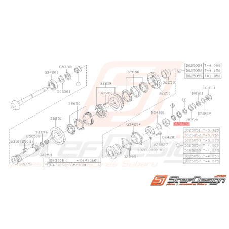 Roulement Arbre Secondaire Origine Subaru GT 97-00 WRX 01-1032415