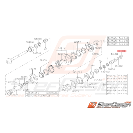 Écrou de blocage Boite 5 GT 93-00 WRX 01-10 FORESTER 05-07 (niveau arbre secondaire)32416