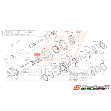 Pignon de première d'arbre secondaire Subaru STI 2001 - 200732421