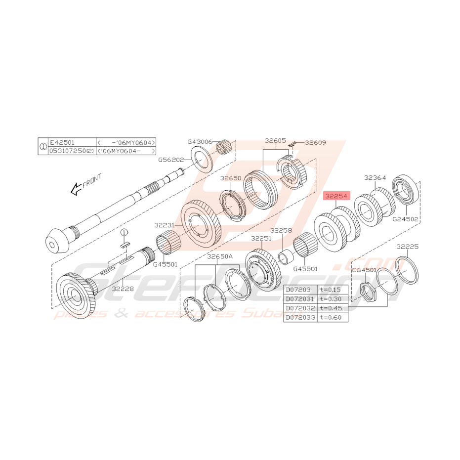 Jeu de Pignon 3ème/4ème Origine Subaru STI 2001 - 2005