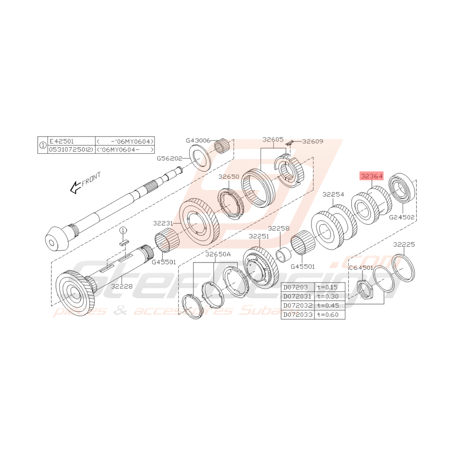 Engrenage 5ème/6ème Origine Subaru STI 2001 - 2005