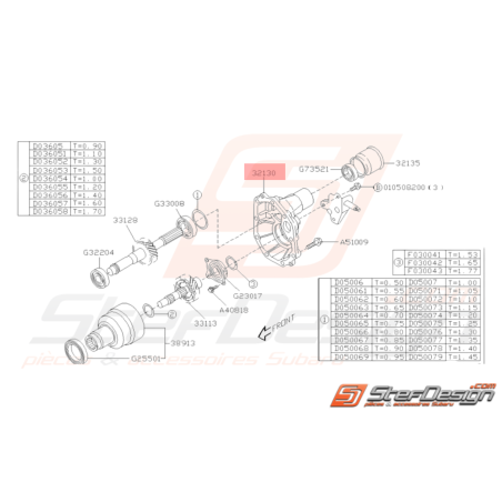 Couvercle Boite Transfert Origine Subaru GT 04/00-11/00 WRX 01-10 FORESTER 05-0732426