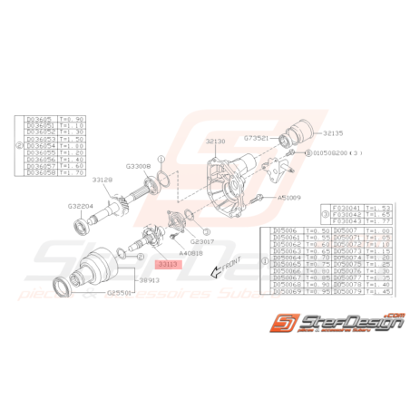 Pignon de Transfert Boite 5 Subaru WRX 2006 - 2010 / 2.0 RS 200732427